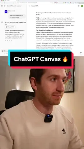 This is awesome honestly. I always found it challenging to “collaborate” on writing with ChatGPT because it would retype the entire article in the chat and gave me little control over the output #chatgpt #chatgptcanvas #openai #ai #artificialintelligence #aitools 