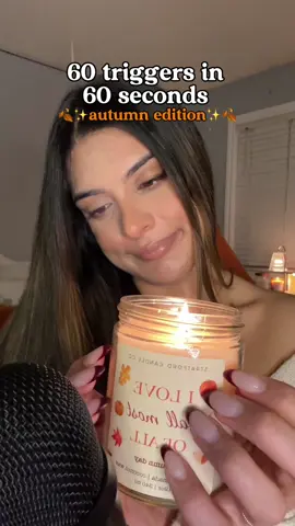 Which trigger is your favourite? 🍂✨🎃  For longer ASMR videos, Yotub3: Hixra ASMR  #asmr #asmrtriggers #asmrtapping #asmrscratching #asmrvideo #asmrrelax #asmrtingle #asmrforsleep #satisfying #fastasmr #60triggers60seconds 