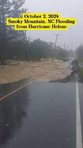 October 2, 2024 - Smoky Mountain, North Carolina Flooding from Hurricane Helene #hurricane #tropical #tropicalstorm #flood #flooding #disaster #severeweather #weather #news #hurricaneseason #hurricanehelene #Helene #smokymountain #NorthCarolina #USA #foryou #viral 