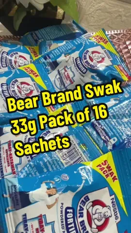 Bear Brand Fortified Powdered Milk Drink Swak 33g - Pack of 16 Sachets #fyp #fypシ゚viral #tiktokviral #trendingvideo #tiktokshop #nestle #bearbrand 
