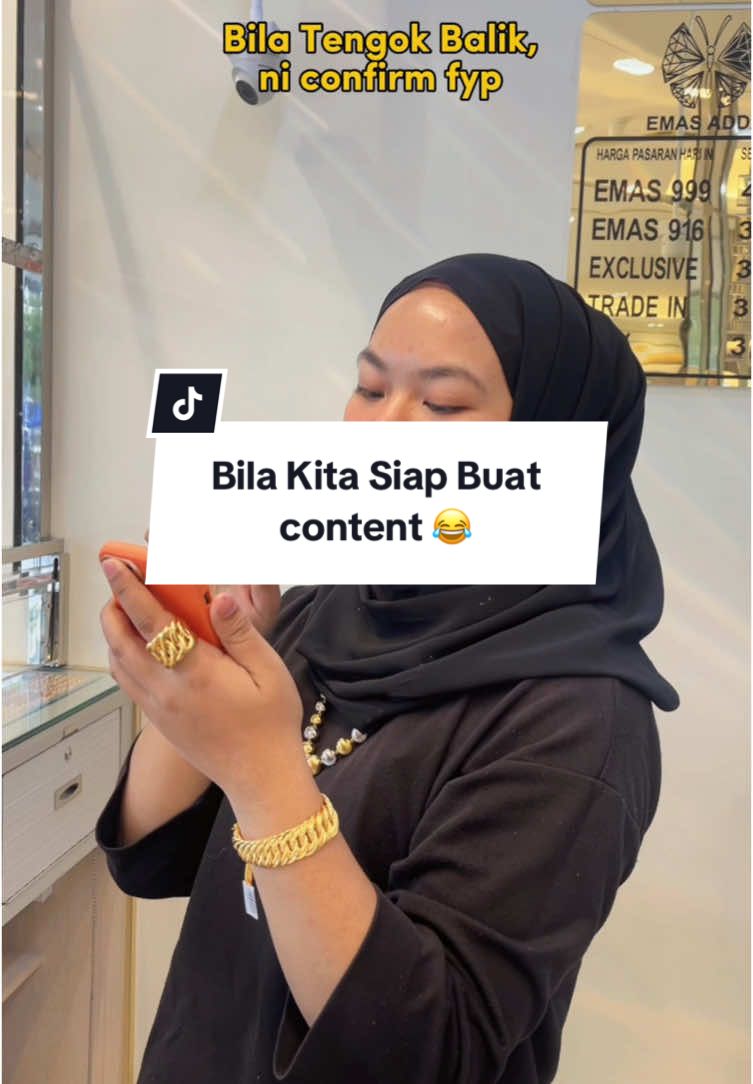 Ada yang sama macam nie ke setiap saat tengok video sendiri 🤭 #content #fyp #emas #emasjb #trendingvideo 