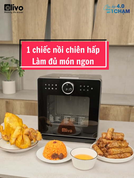 Làm đủ các món ngon cho 1 bữa tiệc - Chỉ bằng 1 chiếc nồi chiên hấp OLIVO SF16 PRO #olivo #vaobep1cham #noichienhoinuoc ##olivosf16pro