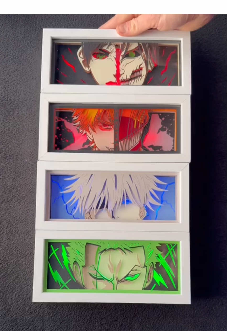 The unbeatable squad of lightboxes is here: Eren, Ichigo, Gojo, and Zoro! DM us to grab yours today🔥🫠!                           #ErenYeager #IchigoKurosaki #GojoSatoru #RoronoaZoro #AttackOnTitan #BleachAnime #JujutsuKaisen #OnePiece #AnimeFYP #AnimeArt #AnimeMerch #AnimeEdit #AnimeLovers #FYPシ #ViralAnime #AnimeLightbox #AnimeCollectibles #AnimeGift #WeebCulture #OtakuLife #fyp #viralvideo #lightbox #animefyp #animegift #animeedit #tiktokgerman #tiktokaustria #tiktokitaly #tiktokuk #tiktokfrance #tiktokslovenia #tiktokslovakia #tiktokswitzerland #tiktokspain #handmadegift #giftidea #autumn 