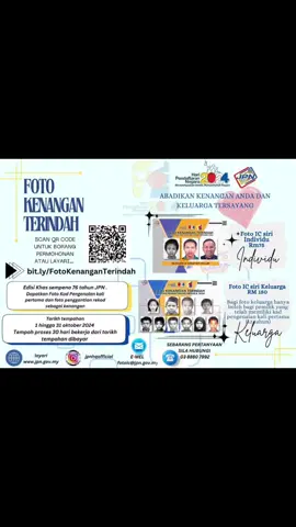 Untuk orang ramai yang setia menunggu, kami bawakan kepada anda Foto Kenangan Terindah sempena Hari Pendaftaran Negara 2024. Dah ramai sangat yang tanya admin bila boleh mohon. Sekarang permohonan dah buka. Tunggu apa lagi? Ayuh mohon sekarang 😆 #HPN2024 #PerkasaIdentiti #PerkukuhNegara #JPNDiManaMana #RakyatDiHatiJPN #MalaysiaMADANI