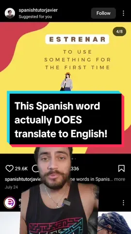 Here's some more about Spanish:@Professor Woody @Professor Woody @Professor Woody        #spanish #spanishtoenglish #spanishtranslation #englishwords #spanishwords #estrenar #todebut #woodyling #linguistics #translations #englishtips
