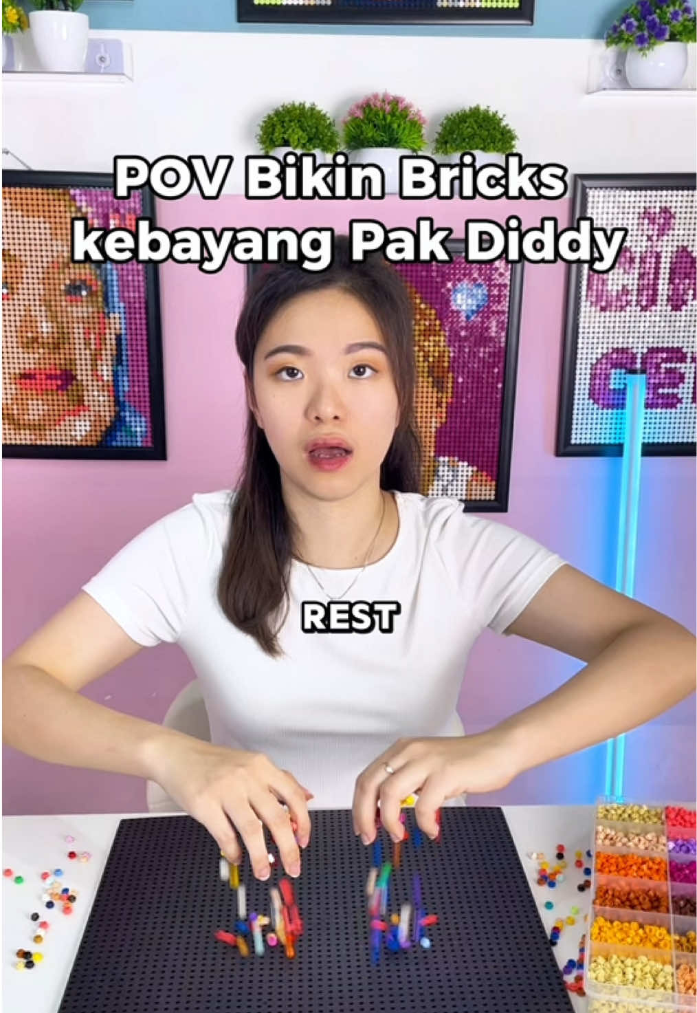 takut banget pak Diddy dimana-mana 😳 #pdiddy #mosabricks #custombricks #legomosaic 