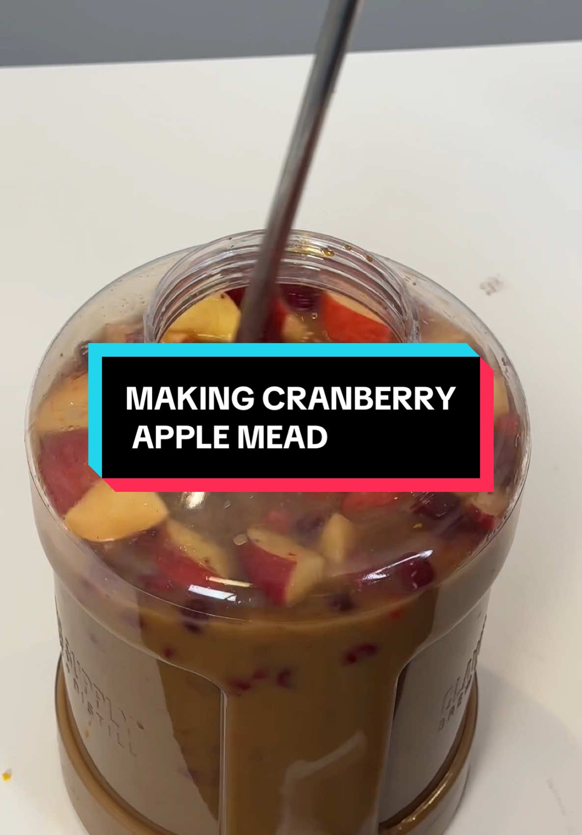 Making cranberry apple mead  #mead #meadmaking #homebrewing 