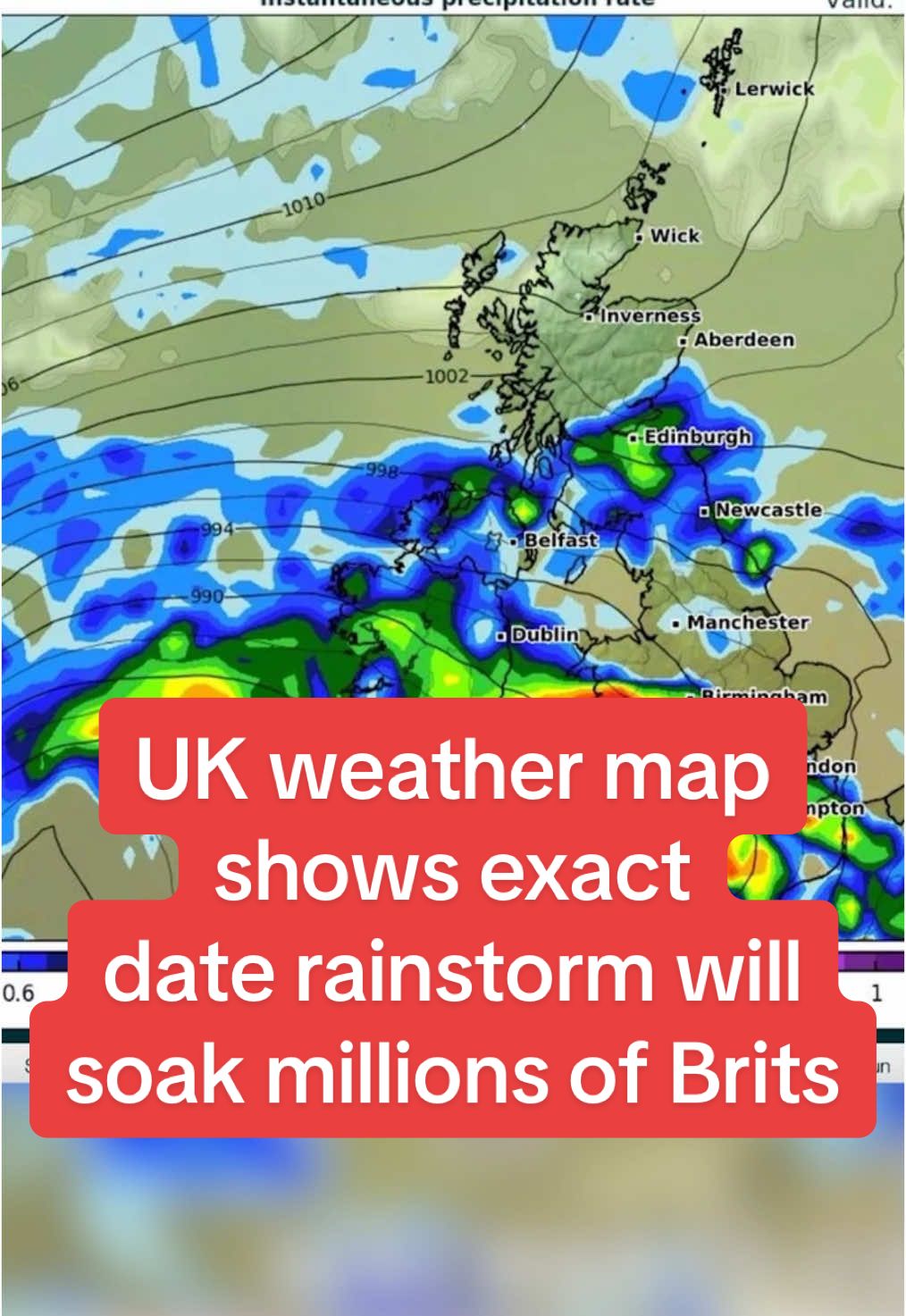 UK weather map shows exact date horror rainstorm will soak millions of Brits #fyp #dailymirror #breakingnews 