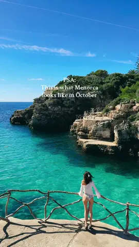 This is your sign to book a trip to Menorca 🏝️  I’ve just got back from a few days exploring the beautiful island of Menorca. After many trips to Mallorca, I’d been desperate to visit Menorca and see how it compared, and I’ve absolutely fallen in love with it.  The beaches are STUNNING (the water is seriously beautiful), the hotels and restaurants are amazing, and it’s much smaller than Mallorca so it’s easier to get around.  And even at the start of October, it was around 25°C - still warm enough for a dip in the sea.  📌 Add Menorca to your bucket list immediately  #menorca #menorcaparadise #menorcaisland #menorcalove #menorca_eyes #menorcaturismo #igersmenorca #menorcamenorca #visitmenorca  #visiteurope #traveleurope #europetravel #europesummer #europeansummer #europe_vacations #europedestinations #europetour #ilesbaleares #balearesislands #mallorcabaleares #mediterraneanlife #mediterranean #balearics  #islasbaleares #uktravelblogger #travelblogger Menorca in October | Best places in Europe | Where to go in October | Menorca itinerary