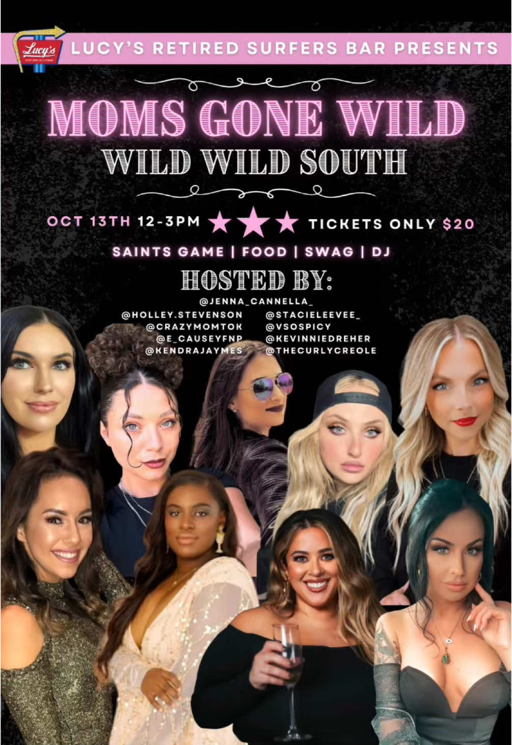 @MOMSGONEWILDOFFICIAL is taken over #neworleans October 13 from 12-3 at Lucy’s Retired Surfers Bar! #momsgonewild #womenempowerment #greenscreen 