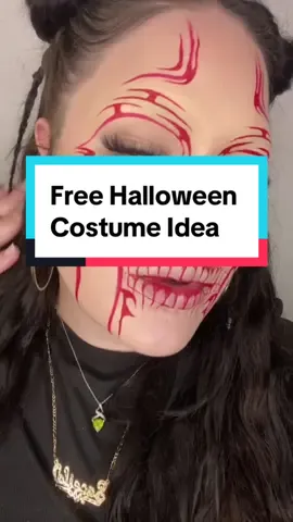 If you don’t have money for a halloween costume, this is a simple fix! #makeup #makeupartist #halloweenmakeup #halloweencostumes 