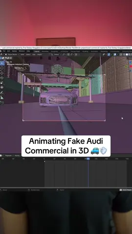 Animating a fake audi commercial in 3d using blender 🚙💨 I took on the challenge of animating an Audi commercial from start to finish! Here’s the breakdown of my process: 1️⃣ Sourced my Audi R8 model from BlenderKit. 2️⃣ Modeled the interior environment and crafted a circular platform for the car to spin on, with three LED panels playing a sky video as the backdrop. 3️⃣ Built the city using kitbash assets and the BLOSM addon to create the distant skyline. 4️⃣ Animated the car speeding down a city highway with dynamic camera shots. 5️⃣ Edited, color-graded, and added sound design in DaVinci Resolve for the final cinematic touch. #blender3d #blenderanimation #blenderart #3danimation #audi #audir8 #behindthescene #fyp 