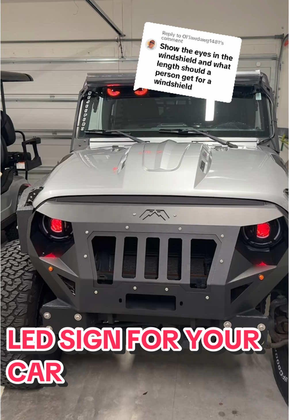 Replying to @Ol’lawdawg1481  12” LED Sign for your car in the windshield as requested!  #ledsign #carled #cartok #carguy #carsign #carleds #carsoftiktok #carmeet 