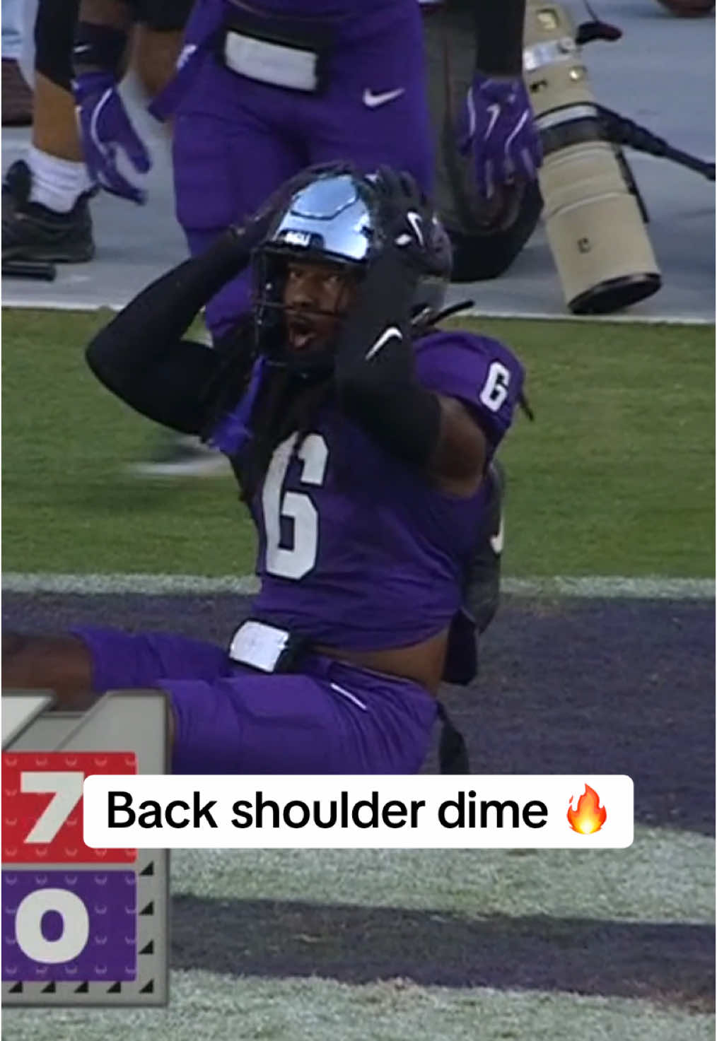 The #cornerback couldn't believe it 😅 #cfb #houston #touchdown #CollegeFootball #football #tcu 