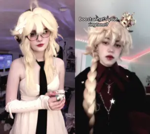 #duet with @Akira #Cosplay  HEHE WE BOTH NOT IN CANON OUTFITS GIGGLING || #luminegenshinimpact #GenshinImpact #traveler #aethergenshinimpact 