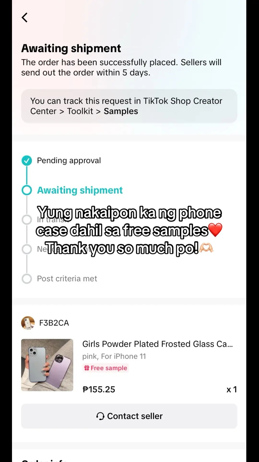 Thank you so much seller for trusting 🙏😘 Manifesting More free samples to come🙏 #freesamples #phonecase #freesamplesapproved #tiktokaffiliate #affiliatemarketing 