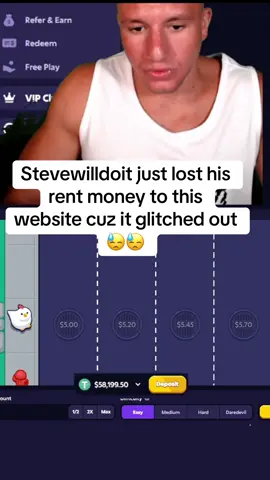 Stevewilldoit just lost his rent money to this website cuz it glitched out 😓😓 #fyp #crossyroad #stevewilldoit 