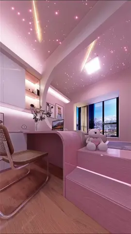 Thiết kế phòng ngủ bé gái 16m2 tone màu hồng, xinh xắn 🥰 #decorphongngu #phongngutreem #noithatbhcom 