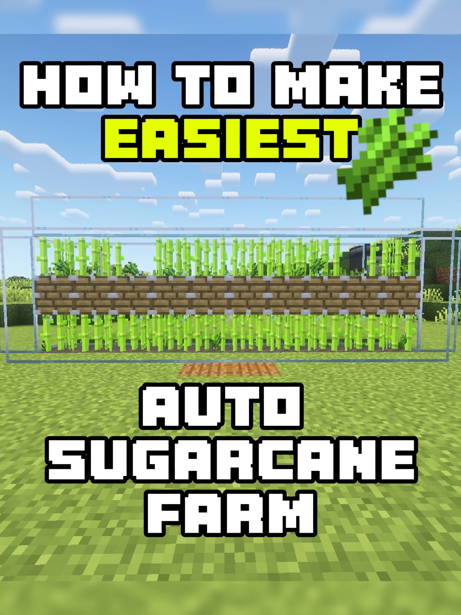 HOW TO MAKE THE EASIEST AUTO SUGARCANE FARM #fyppppppppppppppppppppppp #minecrafttutorial #autofarm #minecraftfarm #autosugarcanefarm #minecrafthowto #sugarcane #minecraftbuilding