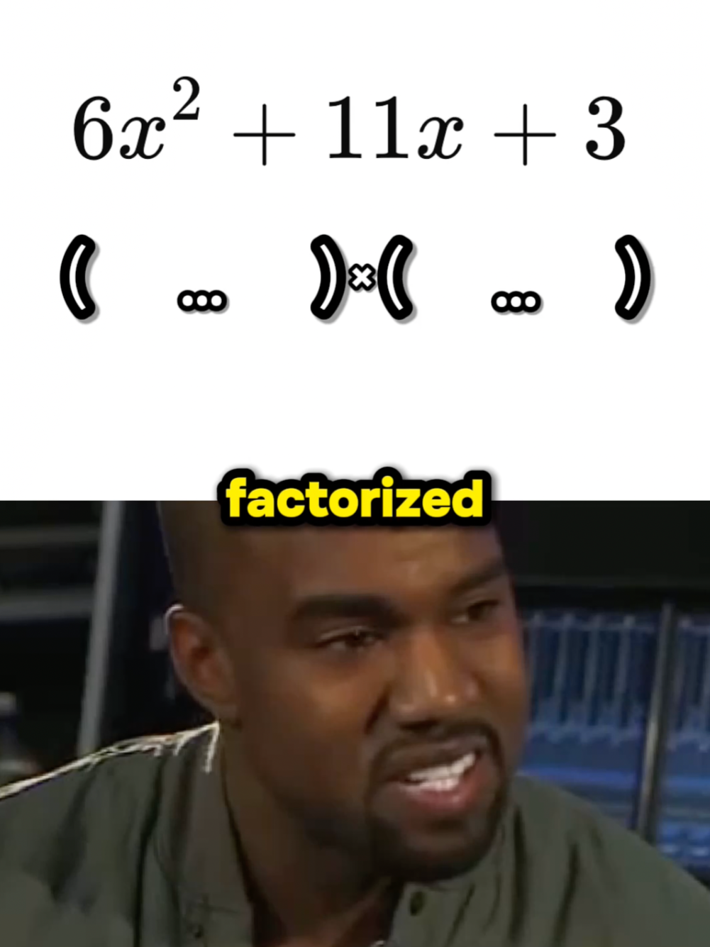 Kanye West and Sydney Sweenie help factor a trinomial🔥🔥🔥 🚨DISCLAIMER🚨: There is AI generated video and sound (deepfakes) of Ye or Sydney in here. They did not actually say this #maths #trinomials #factorising #polynomial #binomial #onlock