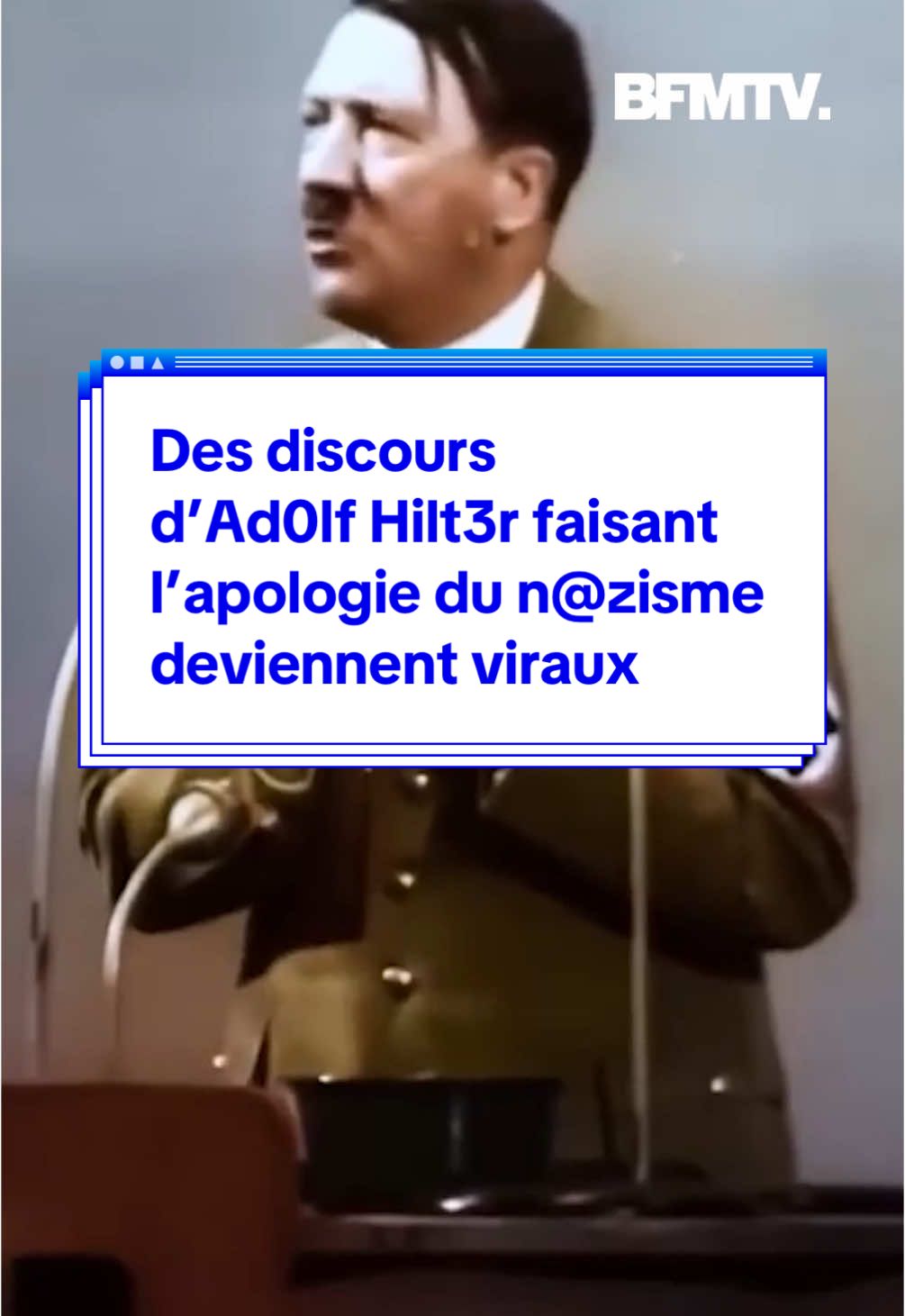 Des discours d’Ad0lf Hilt3r faisant l’apologie du n@zisme deviennent viraux #IA #discours #bfmtv 