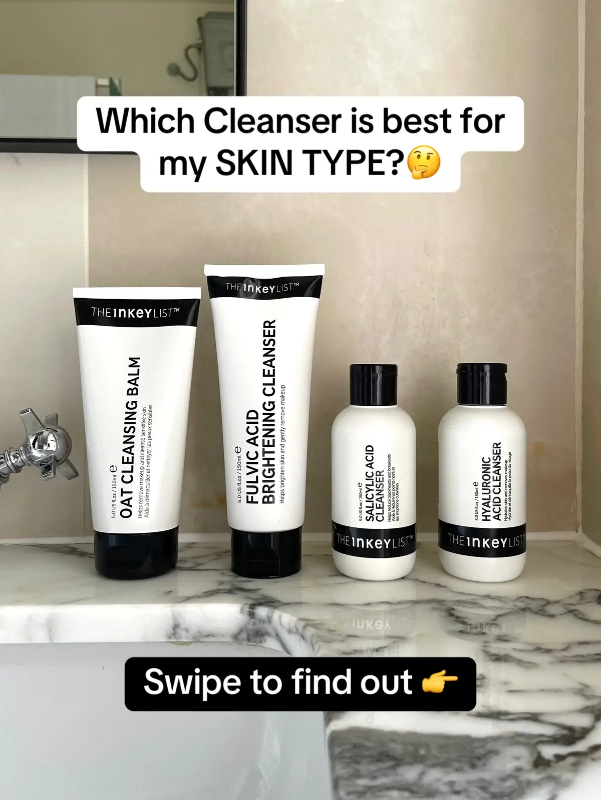 we’re here to help you find the best cleanser for you 🫵 our DMs are open if you want to chat more 💬 #theinkeylist #cleansing #cleansers #affordablecleansers 