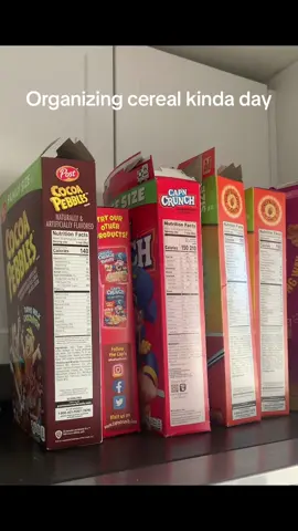 Started my Saturday morning organizing cereal with the kiddos. They were busy, they were learning and most importantly they were having fun! #organizinghacks #organizer #declutter #organizing #momlife #fun #sahm #organizingjunkee #teamwork #MomsofTikTok #momtok #cereal #viralvideo #organizedhome #organizewithme #organizedkitchen #organizingcereal #organizingtips #organizingtricks #cocoapebbles #captaincrunch #honeybunchesofoats #raisinbran 