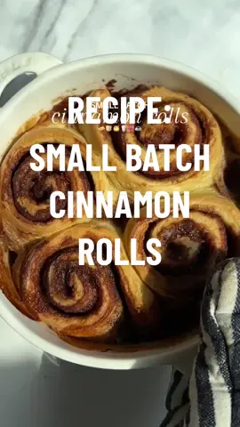 Replying to @Sofi (Olivia's version 💜) fluffy small batch cinnamon rolls that happen to be eggless and makes 4 perfect buns🤌🏼 this recipe is eggless and can be doubled to make 8 buns, it works deliciously well. i am so obsessed with them and the cream cheese frosting is so good! ingredients: Dough - 1/3 cup warm milk 2 tsp instant yeast 1 tbsp castor sugar 1 cup flour + 2 tbsp extra flour for rolling 1/2 tsp salt 2 tbsp yogurt 2 tbsp melted butter 1/2 tsp baking powder 1/2 tsp baking soda Filling - 3 tbsp soft butter 1 tsp cinnamon powder 1/4 cup brown sugar Frosting - 3 tbsp soft butter 6 tbsp cream cheese 1 cup icing sugar 1/2 tsp vanilla METHOD: 1. In a mixing bowl add the warm milk, instant yeast, sugar, stir and set aside in a warm place to get foamy. Around 10 minutes depending on the temperature. 2. Add the flour, salt, yogurt, milk, melted butter and stir together until well combined. The dough will look sticky but you can work it with your hands to get smooth (like i did in the video) Cover and let it rise for at least 45 mins or until doubled in volume. Alternatively, If you are not working the dough then it will take around 60-70 mins to proof. 3. In the mean time make the cinnamon filling by mixing the soft butter, brown sugar, cinnamon powder and salt together until smooth, set aside until needed. I prefer this method over the method in the video as it is a more even coverage of the filling. 4. Once the dough has doubled in size, remove it on to a clean kitchen surface and dust with 1 tbsp flour mixed with 1/2 tsp baking powder and 1/2 tsp baking soda, press the dough out to a rectangle around 4x7 inch (this doesnt have to be precise) you can do this with a rolling pin as well. 5. Spoon over the cinnamon filling and spread it out evenly across the surface of the dough. Cut four strips using a pizza cutter or a sharp knife and roll each strip into a tight bun. 6. Place each bun into a 7 inch round baking dish and cover. Allow it to rise for at least 20 minutes or until doubled. 7. In this time preheat the oven to 180℃, bake the buns for 15-20 minutes or until the top is golden and the buns have risen. 8. While they bake make the frosting by stirring the ingredients together until smooth. 9. Once the buns are out of the oven, top with the frosting and allow it to melt into the hot buns. Serve them warm.  #baking #bakingtiktok #bakingtok #bakingrecipe #bakingszn #bakingseason #bakinglove #bakingtherapy #baketok #bake #baker #bakers #bakery #FoodTok #foodtiktok #Recipe #recipes #recipesoftiktok #recipetok #recipetiktok #cinnamonroll #cinnamonrolls #cinnamonbun #cinnamonbuns #cinnamon #smallbatch #smallbatchcinnamonrolls #gilmoregirls #gilmoregirlstiktok #gilmoregirlsedits ##eggless##egglessbaking##egglessrecipe ##gilmoregirlsedit#gilmoregirlstok #gooey #ooeygooey #gooeycinnamonrolls  cinnamon rolls Cinnamon buns  Cinnamon roll Cinnamon bun Baking  Baking TikTok  Baking tok  Baking recipe Baking season  Baking szn  Baking therapy Bake tok Baker  Bakery Bake  Food tok  Food TikTok  Recipe  Recipes of tiktok  Recipes Fluffy cinnamon rolls Small batch cinnamon rolls Small batch cinnamon buns  Gilmore girls Gilmore girls baking  Gilmore girls edit Gilmore girls tiktok  Gilmore girls recipe Gilmore girls season Cinnamon butter  Small batch recipe  Eggless baking #breadbaking 