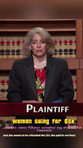 Woman Suing for $5K on a $91 Vet Bill | Part 1 Marlene claims William’s unleashed dog attacked her Pomeranian, and she wants to be refunded the $91 she paid in vet fees! #judgejudy #tv #dog #tvshow #legaltiktok 