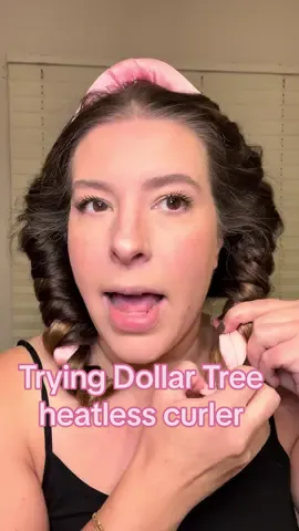 I’ve wanted to try a heatless curler for a while, and I picked one up at the Dollar Tree. This looked great, but I should have used damp hair or hairsprayed hair because the curls fell out quickly. Still worth a buck though! #heatlesscurls #hairtok 