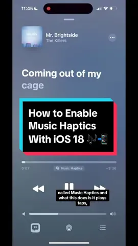 Experience #music through a series of taps, textures and vibrations that play along to the audio through your device with Music #Haptics in #iOS18. Music Haptics works across millions of songs in Apple Music. 🎶 #applemusic #iphone #howto #musichaptics #applemusictips #tech @Abrar Al-Heeti #ios18tip 