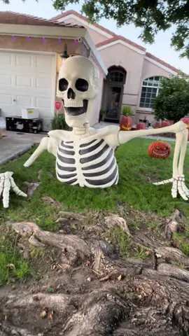 The Viral Ground Breaking Skeleton from Costco. This Guy is huge!! #halloween #halloween2024 #costco #fyp #spooky #trending 