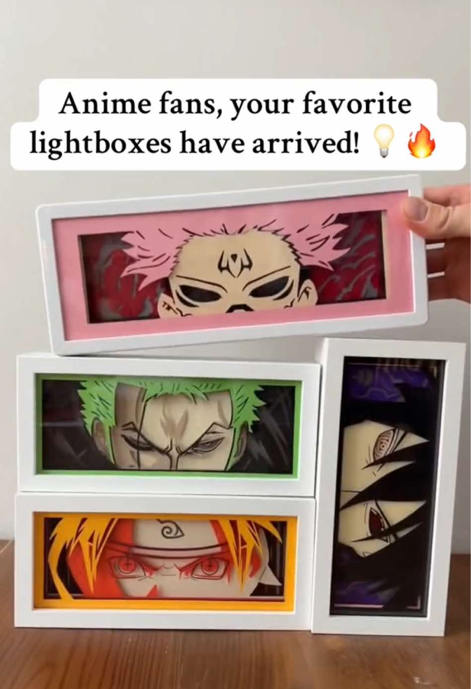 Which one is your favorite – Sukuna, Zoro, Naruto, or Itachi🤩? Comment below and DM to order your lightbox today! 📩 #Sukuna #JujutsuKaisen #jjk #gojousatoru #RoronoaZoro #OnePiece #NarutoUzumaki #NarutoShippuden #ItachiUchiha #AnimeLightbox #AnimeDecor #AnimeFans #AnimeCollection #AnimeMerch #JujutsuKaisenFans #OnePieceFans #NarutoFans #fyp #tiktokmademebuyit #led #lightbox #giftidea #gift #animechallenge #tiktokgermany #tiktokitaly #tiktokuk #tiktokaustria #tiktokfrance #tiktokslovenia #tiktokhungary #tiktokswitzerland #tiktoksweden 