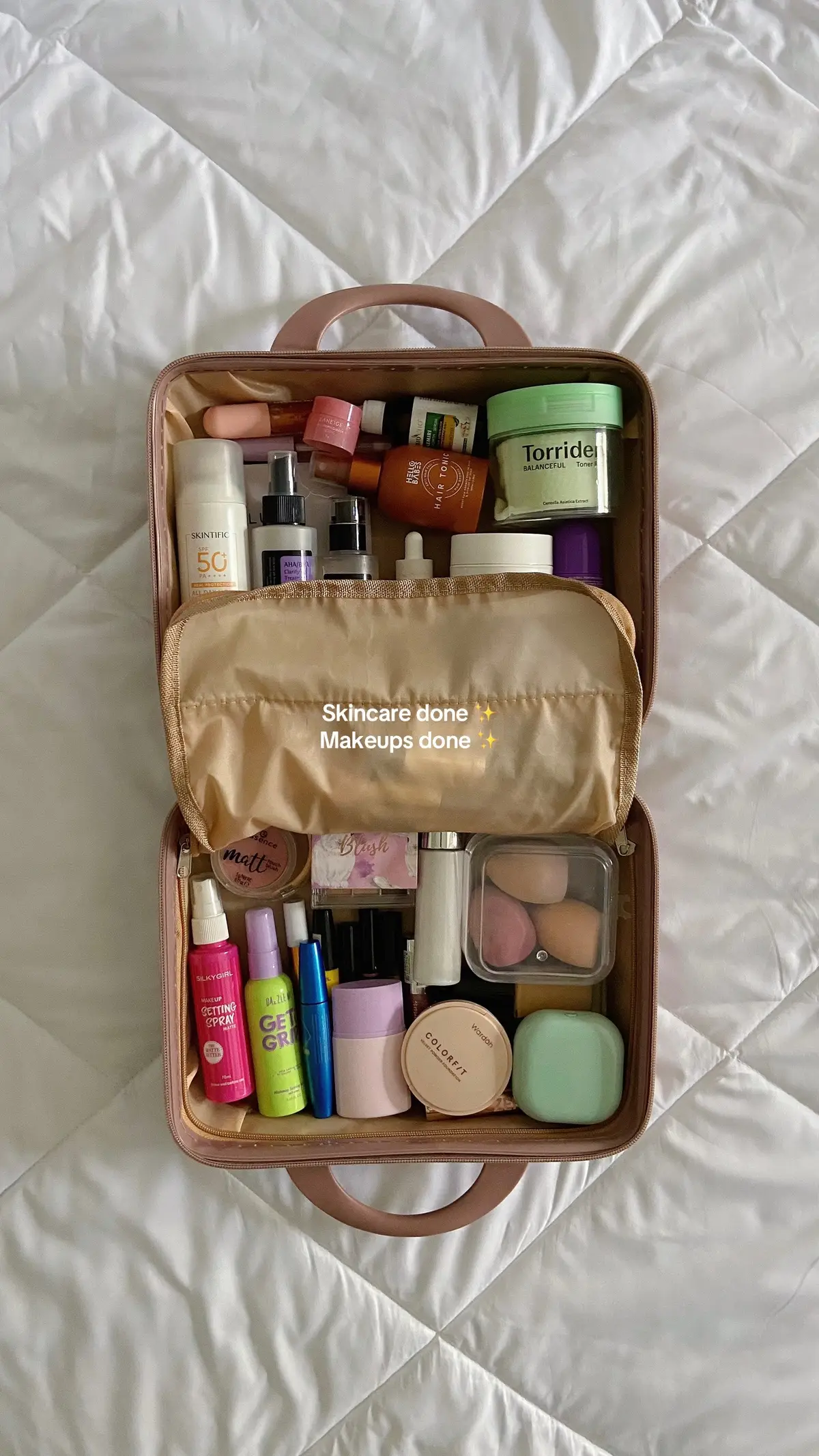 @Tushi 🎧ྀི 👈🏻 tekan sini for my mini skincare/makeup luggage 🐰💗 so cute!  #fyp #foryoupage #packwithme #packingwithme #makeupbag #luggagebag #miniluggage #storagebag #makeupstorage #luggagemurah 