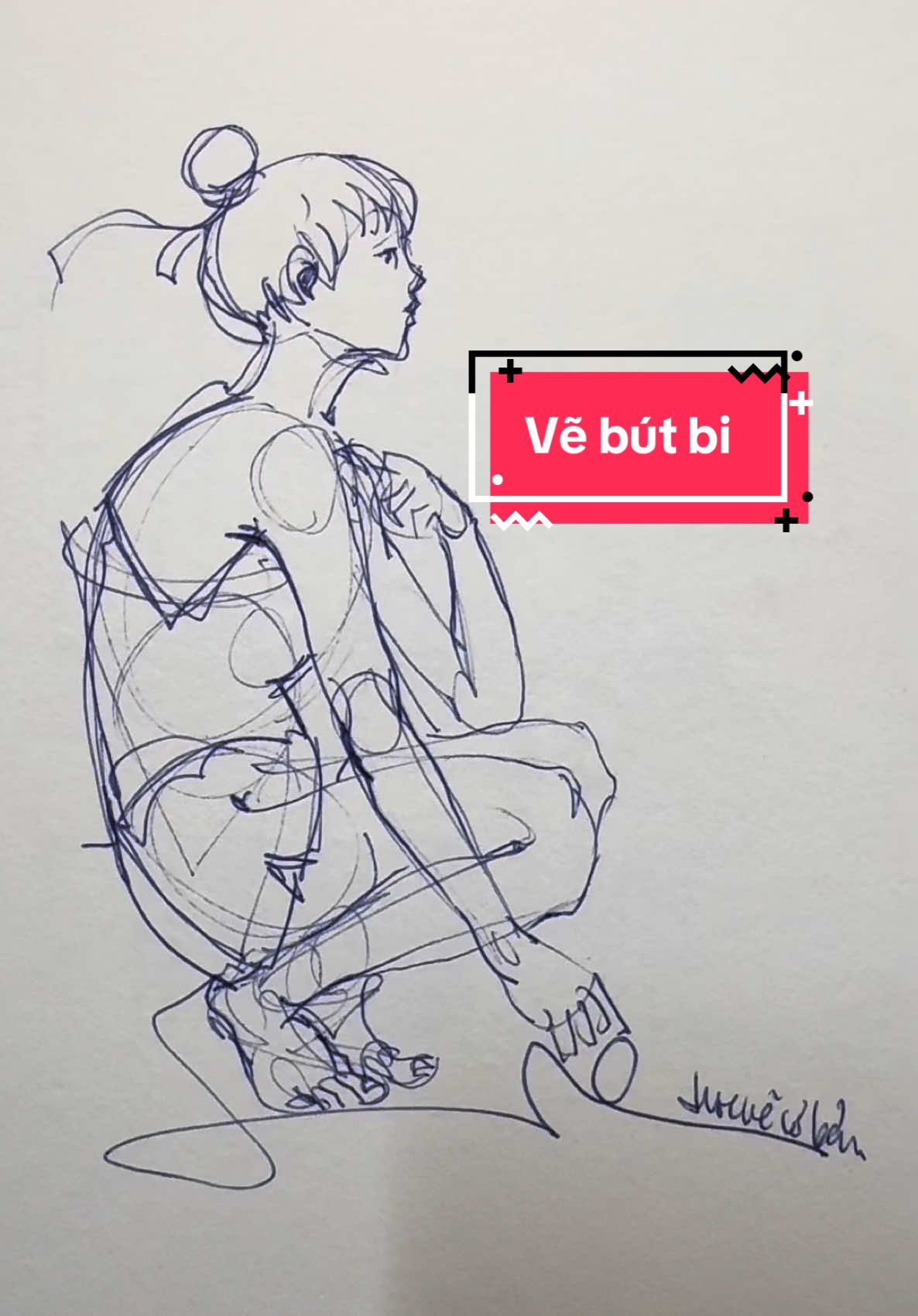 Vẽ bút bi nghệch ngoạc ạ#hocvecoban #xuhuong #art #drawing #fyp 