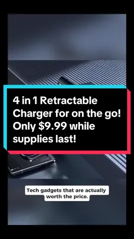 #retractablecarcharger #4in1charger  #iphone #andriod #headset #earbuds #ipad #tiktokshop #pickthypoison 