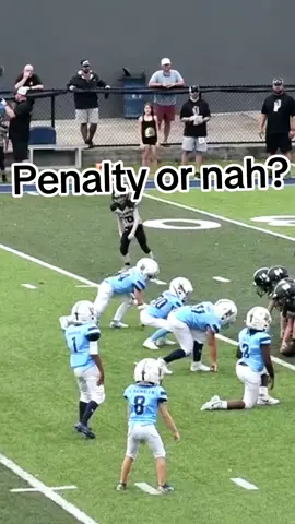 Looking for opinions... Penalty or no? This kid tried this on almost every play. As a mama I was mad as heck for my kid. #youthsports  #youthfootball  #MomsofTikTok  #football #penalty #footballpenalty  #dirty #footballcoach #keepitclean  #8ufootball 