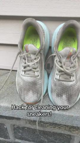 Have to share my hack for cleaning my sneakers! #runningshoes #cleaningtiktok #cleanshoes #brooksrunning @Brooks Running 