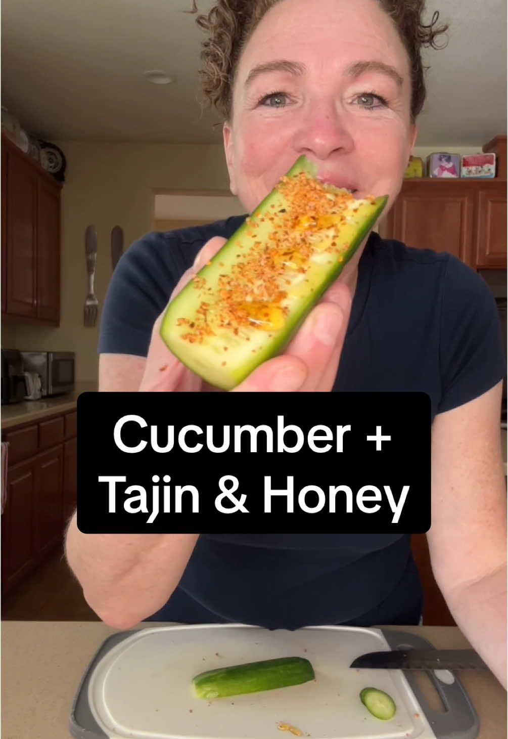 Thanks to @Logan for this simple snack idea! Tajin and honey on cucumber tastes awesome. #cucumbersnack #cucumbersalad