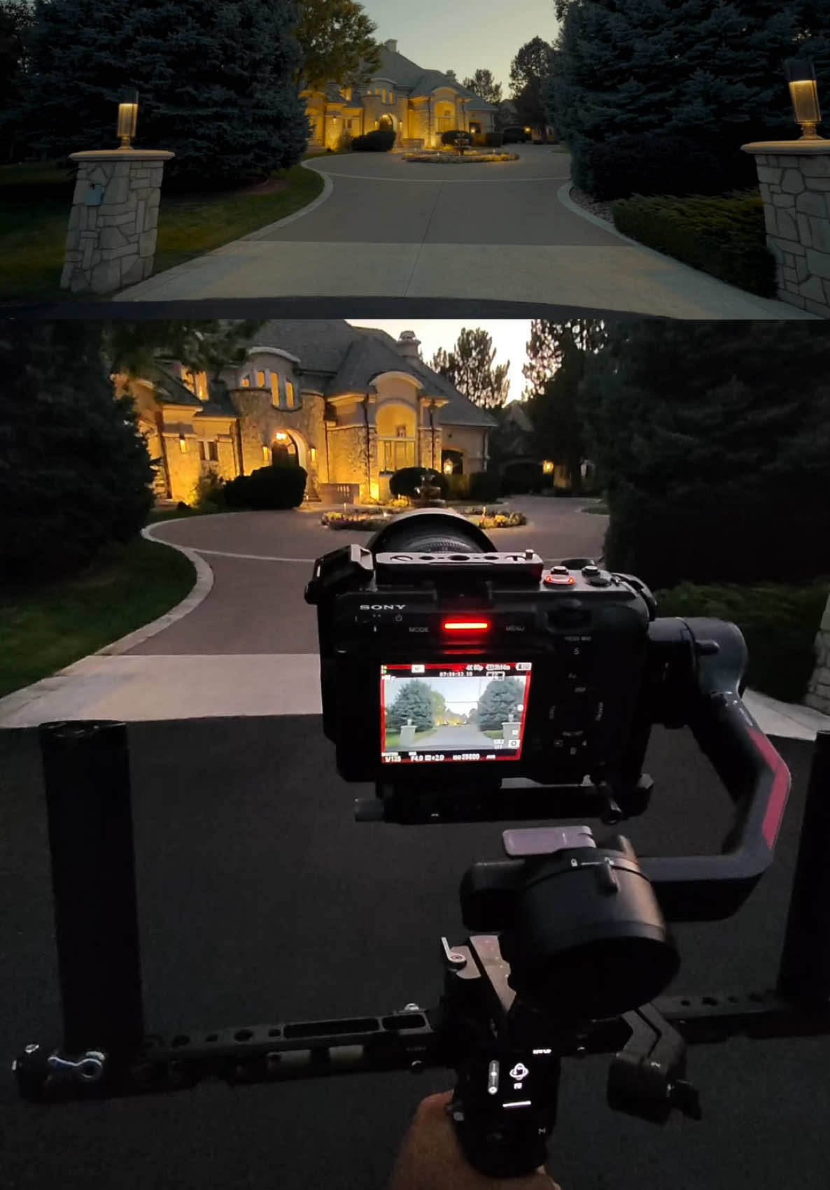 The perfect camera for low light. #cinematic #cinematography #sonyfx3 #realestate #fouryou #broll #gimbal 