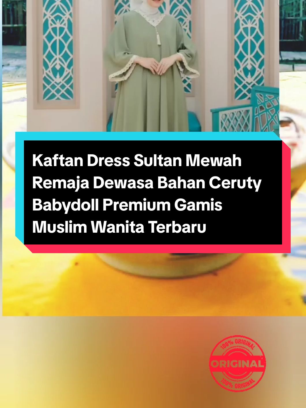 Kaftan Dress Sultan Mewah Remaja Dewasa Bahan Ceruty Babydoll Premium Gamis Muslim Wanita Terbaru Mix Renda Bisa COD#ttspilihangajian 