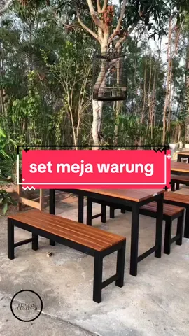 Set Meja Kursi Cafe/Kedai/Warmindo Include : 1 Meja 2 Kursi panjang Bahan kayu mahoni✅ Warna sesuai request✅ Langsung dari pengrajin✅ #fyp #setmejamakan #setmejamurah #mejaminimalis #setmejamakanmewah #setmejacafe #funiture 