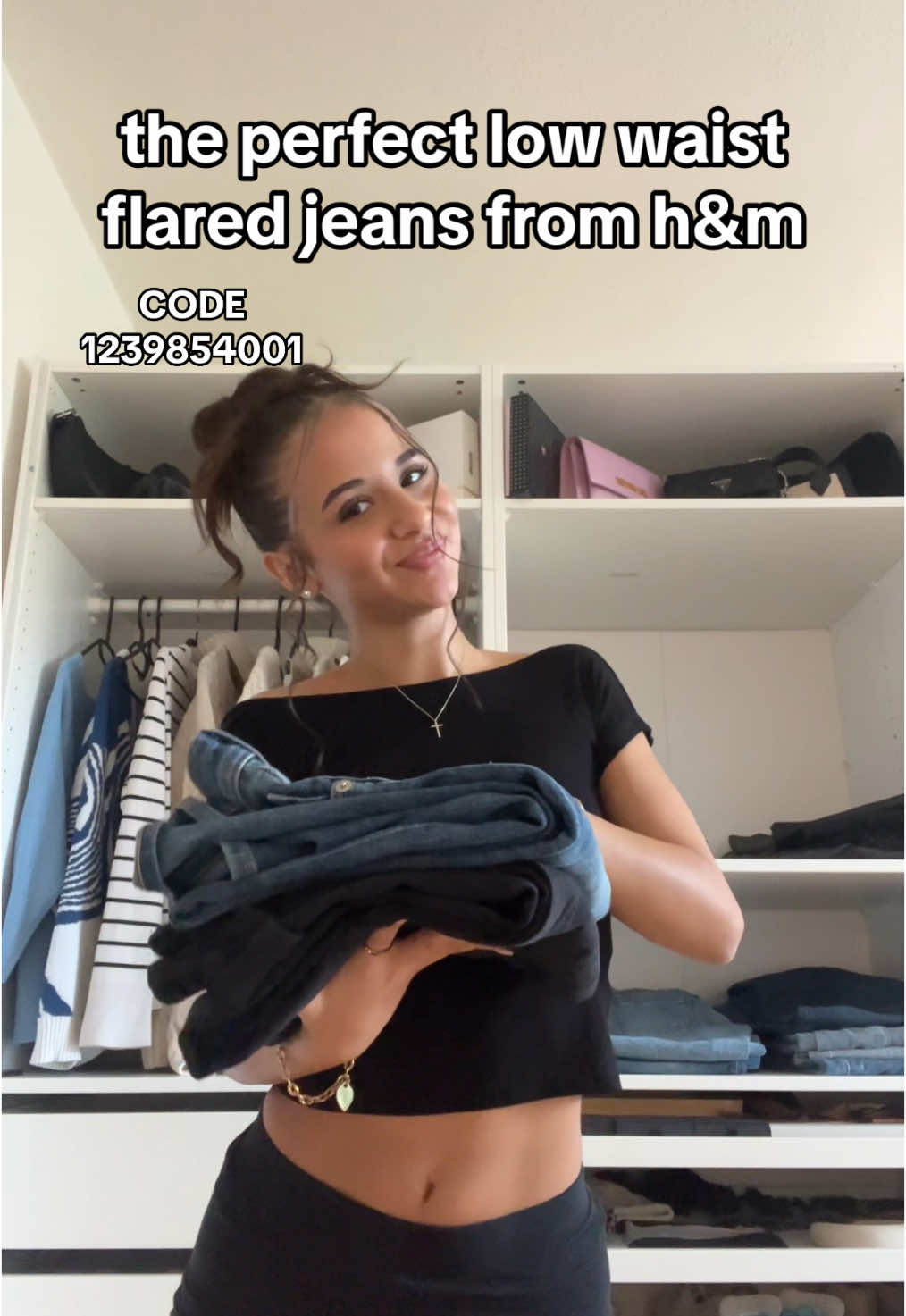I‘m 156cm and got XS 💗 price: 19.95€ #foryou #flaredjeans #hm #lowwaist #jeans #haul #teamwork 