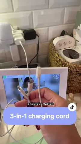 I got tired of having to unplug something to find a spot to charge something else 🙈🤪 This has helped SO much because even with the outlet converter with extra spots we were still running out of room 🙄 On sale in the tiktok shop! #falldealsforyou #chargingcord #3in1charger #3in1chargingcable 