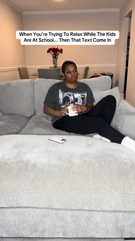 When you finally sit down to relax, but your kid hits you with the dreaded 'Hey Mom..' text & Moms, what's the craziest thing your kid has asked for during school hours? #momlife #momhumor #kidsbelike 