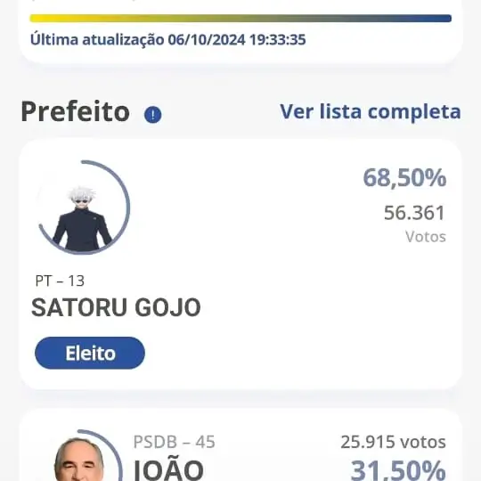 meu prefeito #foryour #treanding #jujutsukaisen #satorugojo #viral 