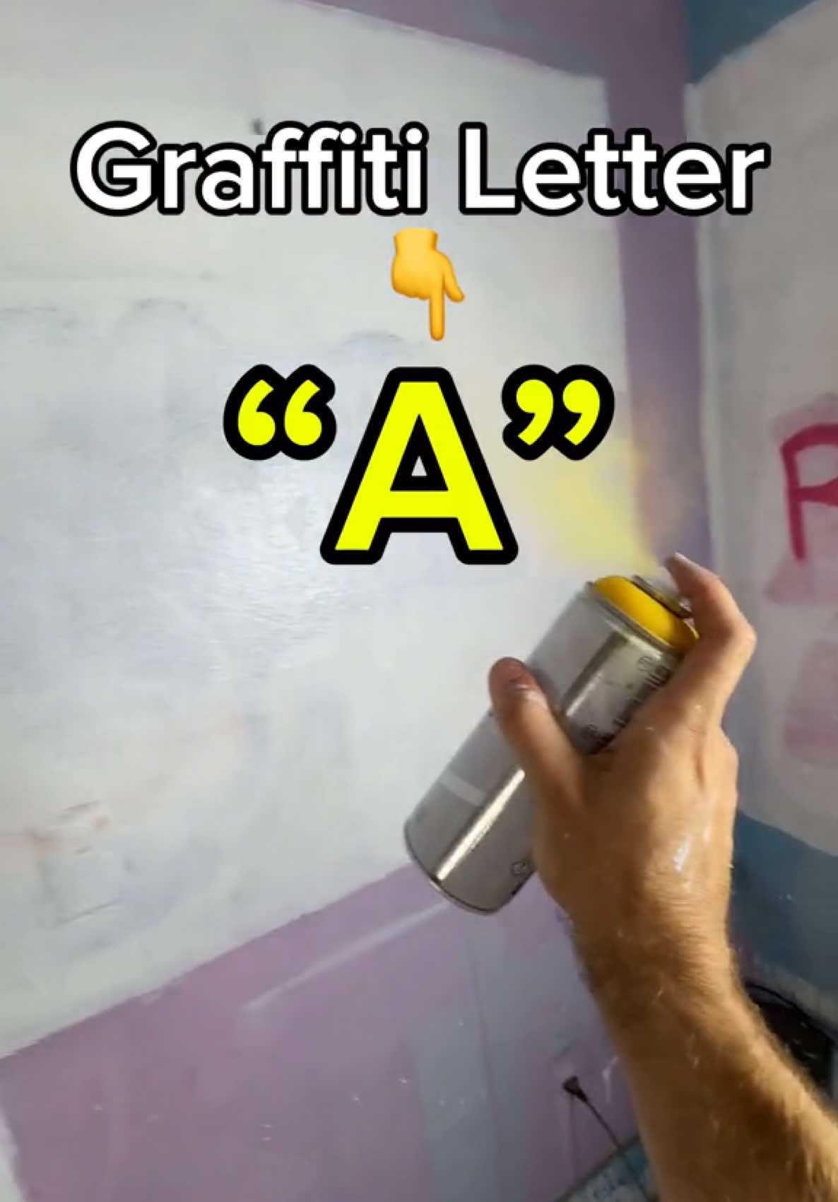 5 easy steps for Graffiti Letter “A” 👈New alphabet incoming. #alphabet #howto #graffiti #letter #A #pov #asmr #process #tutorial #spray #foryou #fyp #fypシ゚ 