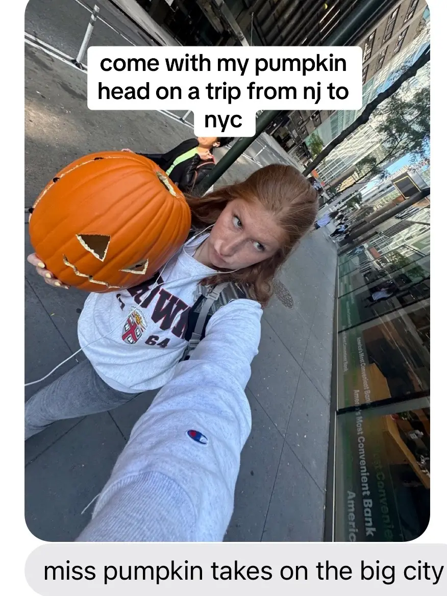 @Shea thank you for taking such good care of my head for me ! #pumpkin #halloween #pumpkinhead #jackolantern #nyc #newyorkcity #commute 