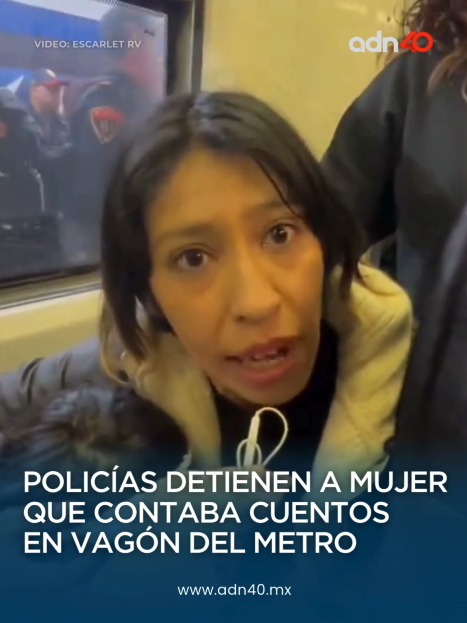 La detiene por contar cuentos en el Metro de la CDMX. #Detencion #metro #metrocdmx #injusto #viraltiktokvideo #adn40