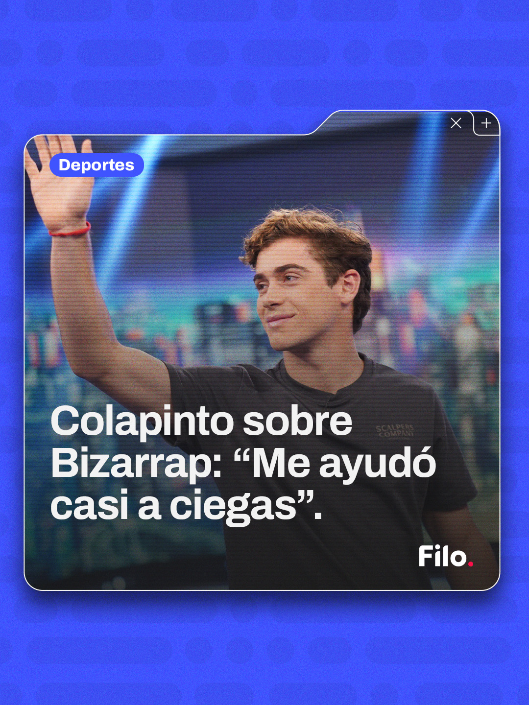 🏎️ Franco #Colapinto sobre #Bizarrap: "Me ayudó casi a ciegas". 🇦🇷 El joven piloto argentino, corredor de #WilliamsRacing en la #F1 durante el resto de la temporada 2024, habló sobre su vínculo con el productor en "El Hormiguero", conducido por #PabloMotos. 🗣️ "Casi sin conocerme, a ciegas, me dijo: ‘Decime qué necesitás y yo te doy una mano. Relajá que vas a llegar’. Me impresionó", recordó. 💬 "Me dio una mano enorme para llegar donde estoy, estoy super agradecido con él”, expresó. 👉 El piloto también comentó que desde chiquito su sueño era ser "piloto de Fórmula 1" y que trabajó mucho para conseguirlo. 💬 "Nunca sabés cuándo vas a llegar a la #Fórmula1, y no sabés cuándo vas a tener otra oportunidad, siempre hay que estar preparado y luchar por eso. Desde chico luché, y estuve preparado mental y físicamente para cuando llegara la oportunidad”, destacó. 📸📼 El Hormiguero #Deportes #Argentina #FiloNews #FrancoColapinto #BZRP